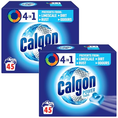 Calgon Powerball Pastillas - Antical para la Lavadora, Elimina Olores y Suciedad, en formato pastillas, 90 unidades (2x45 unidades)